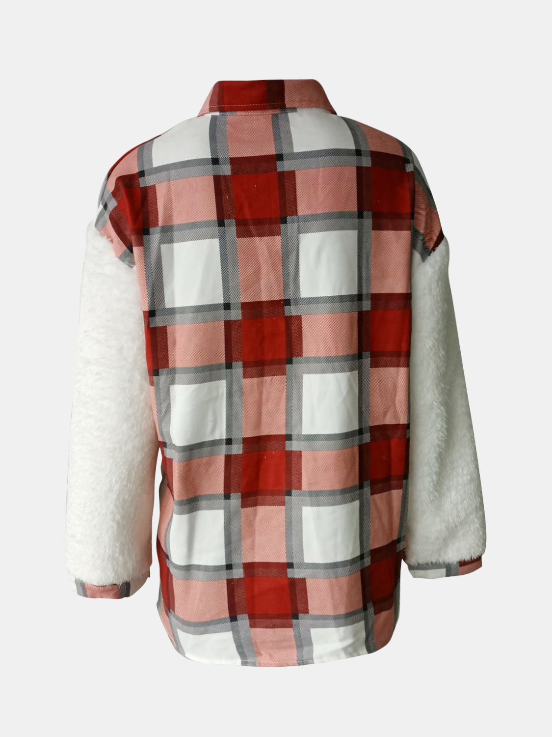 Fuzzy Button Up Long Sleeve Jacket-Angel Casuals