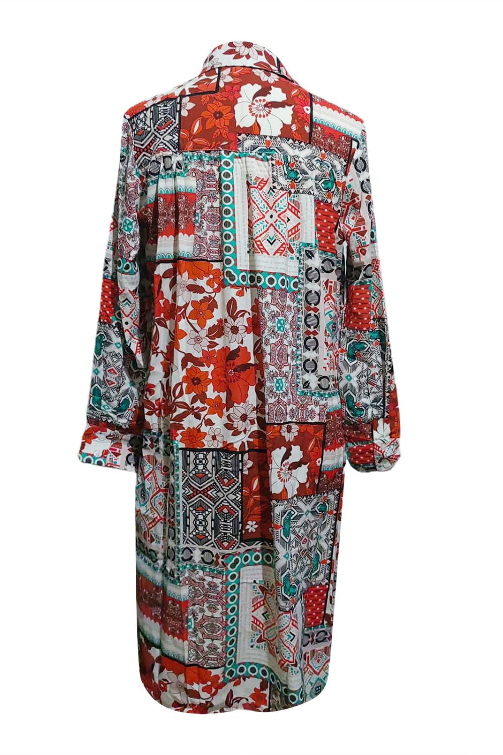 Printed Button Up Long Sleeve Cardigan-Angel Casuals