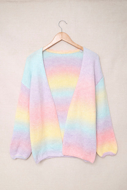 Gradient Open Front Drop Shoulder Cardigan-Angel Casuals