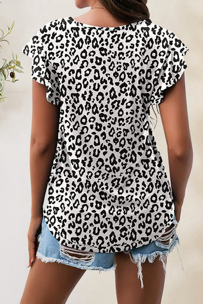 Printed Round Neck Short Sleeve T-Shirt-Angel Casuals