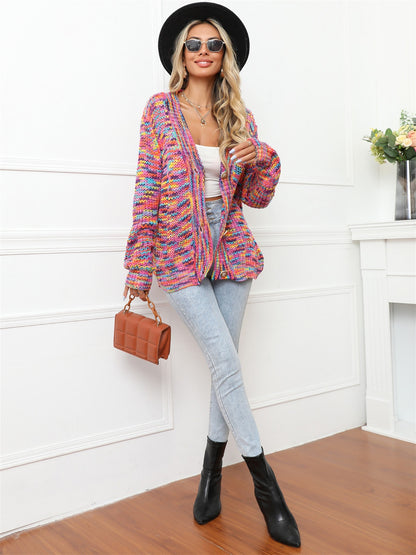 Angel Wings Button Up Dropped Shoulder Cardigan-Angel Casuals