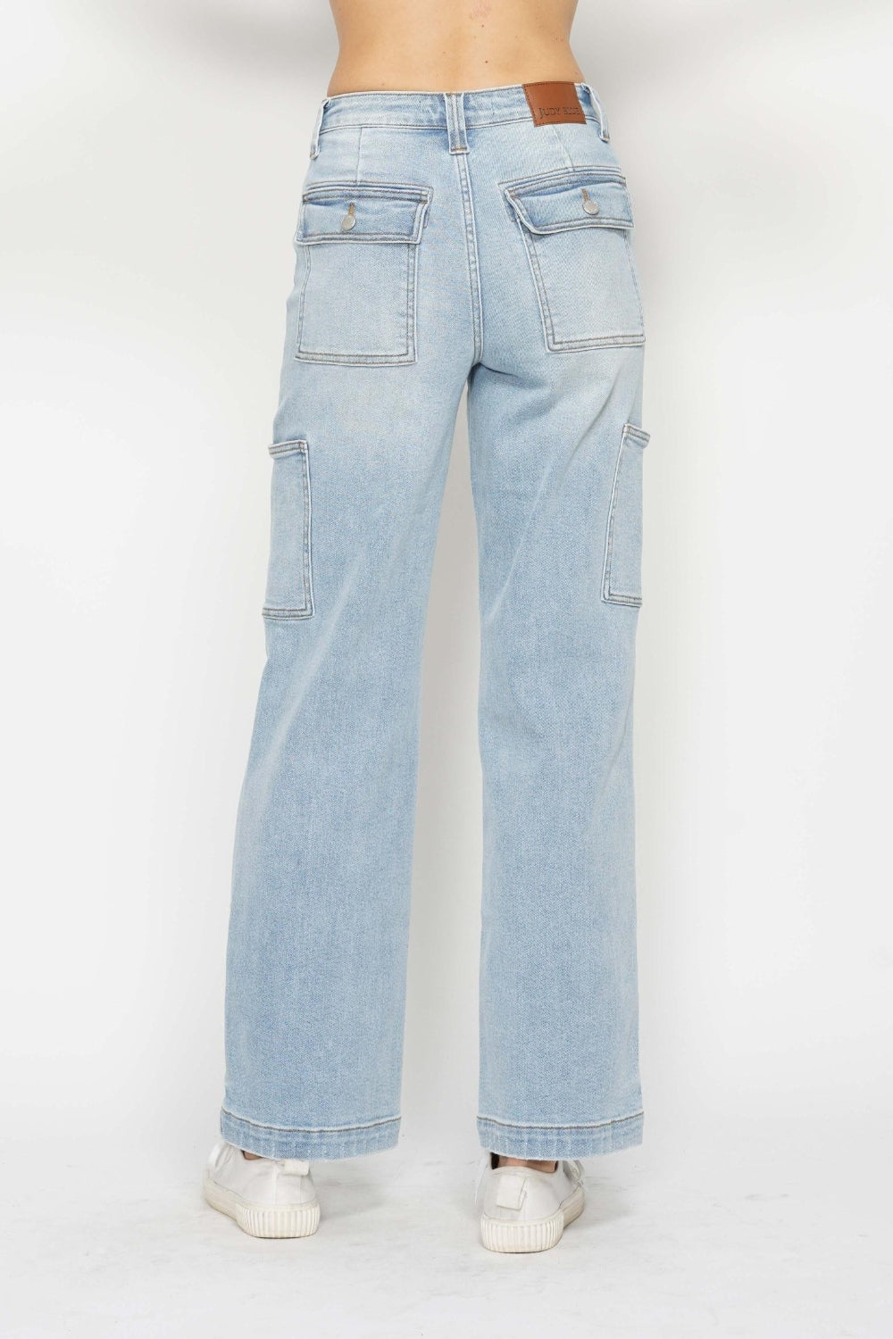 Judy Blue Full Size High Waist Straight Cargo Jeans-Angel Casuals