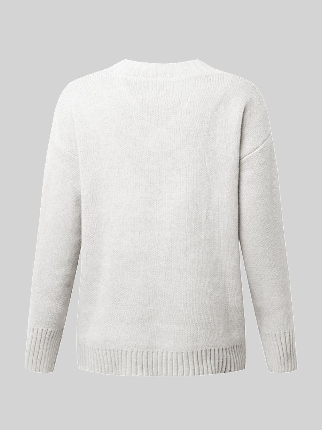 V-Neck Long Sleeve Knit Top-Angel Casuals