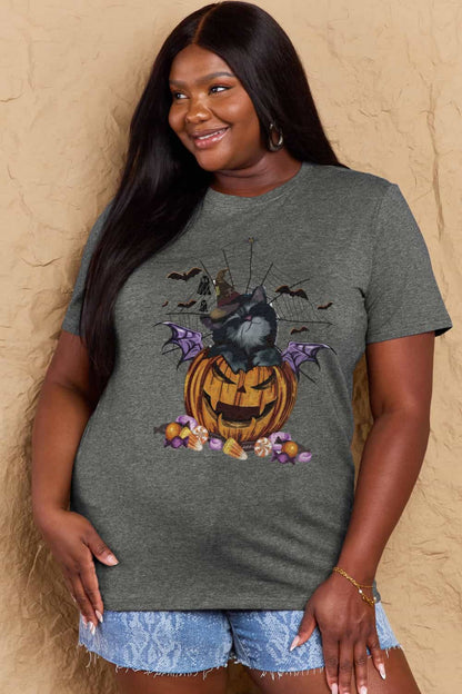 Simply Love Full Size Jack-O'-Lantern Graphic T-Shirt-Angel Casuals