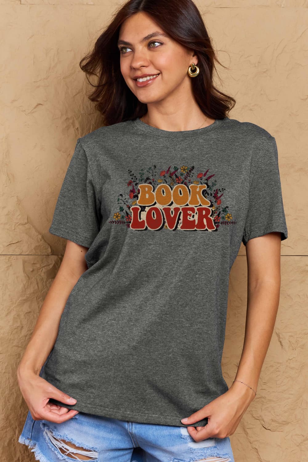 Simply Love Full Size BOOK LOVER Graphic Cotton Tee-Angel Casuals