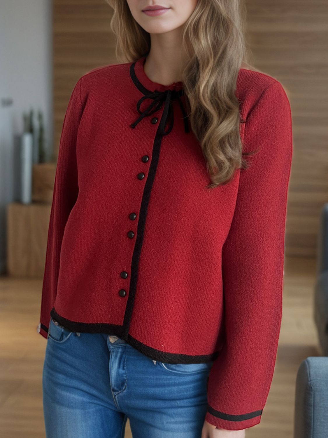 Button Down Long Sleeve Cardigan-Angel Casuals