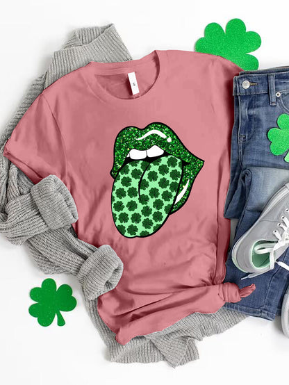Saint Patrick's Day Round Neck T-Shirt-Angel Casuals