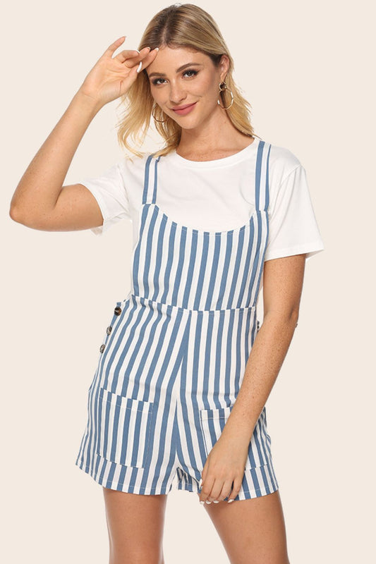 Striped Scoop Neck Romper-Angel Casuals