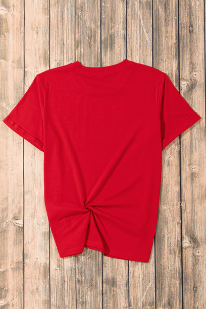USA Round Neck Short Sleeve T-Shirt-Angel Casuals