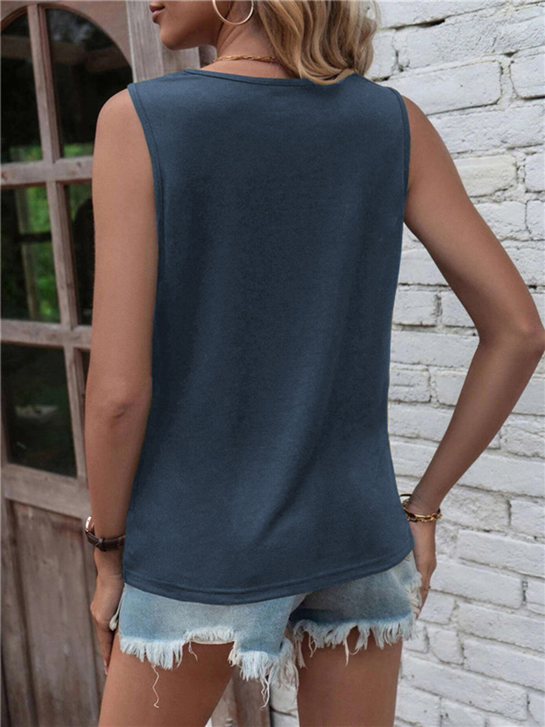 Cutout Twisted Round Neck Tank-Angel Casuals