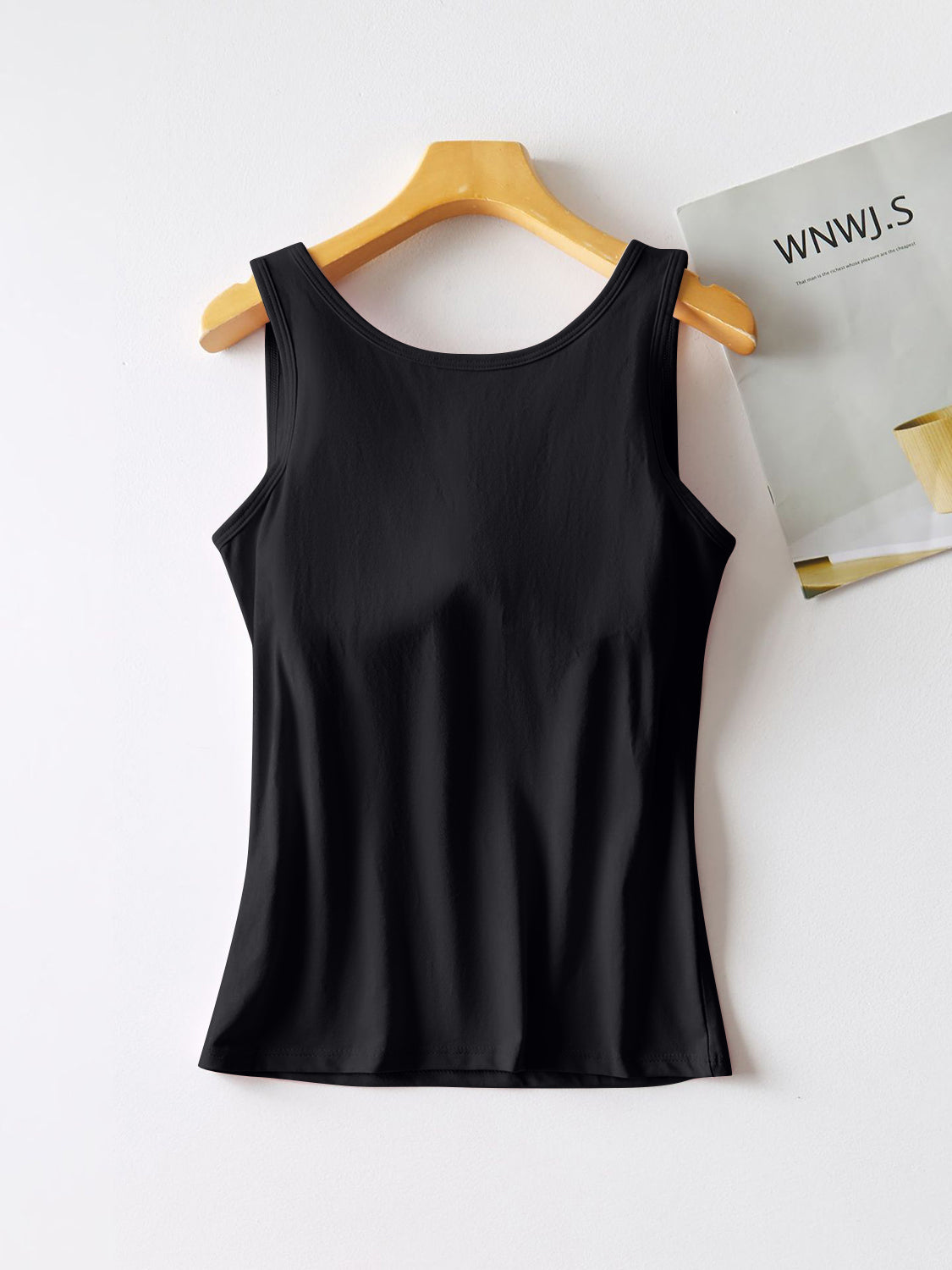 Round Neck Tank with Bra-Angel Casuals