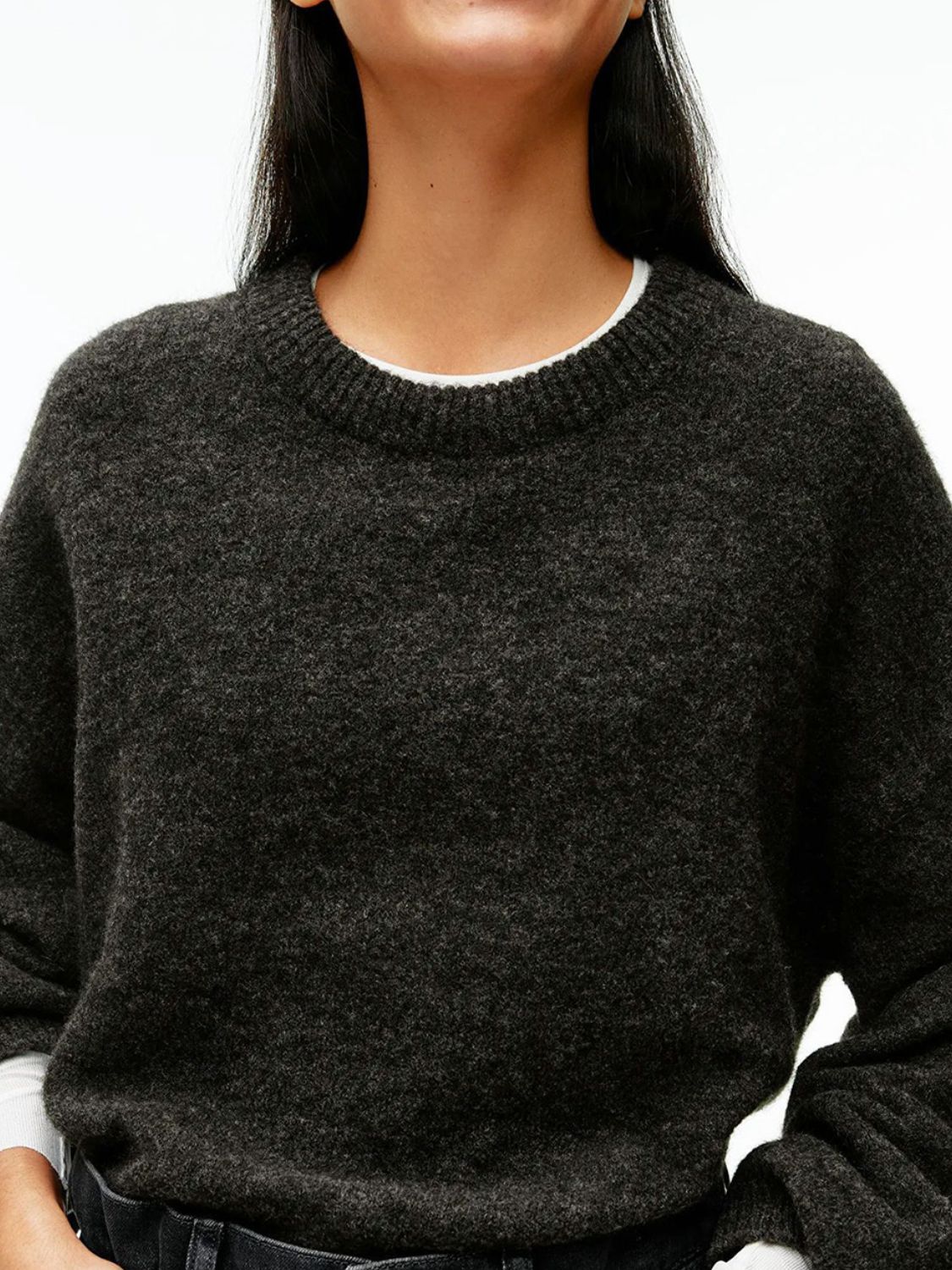 Round Neck Drop Shoulder Sweater-Angel Casuals