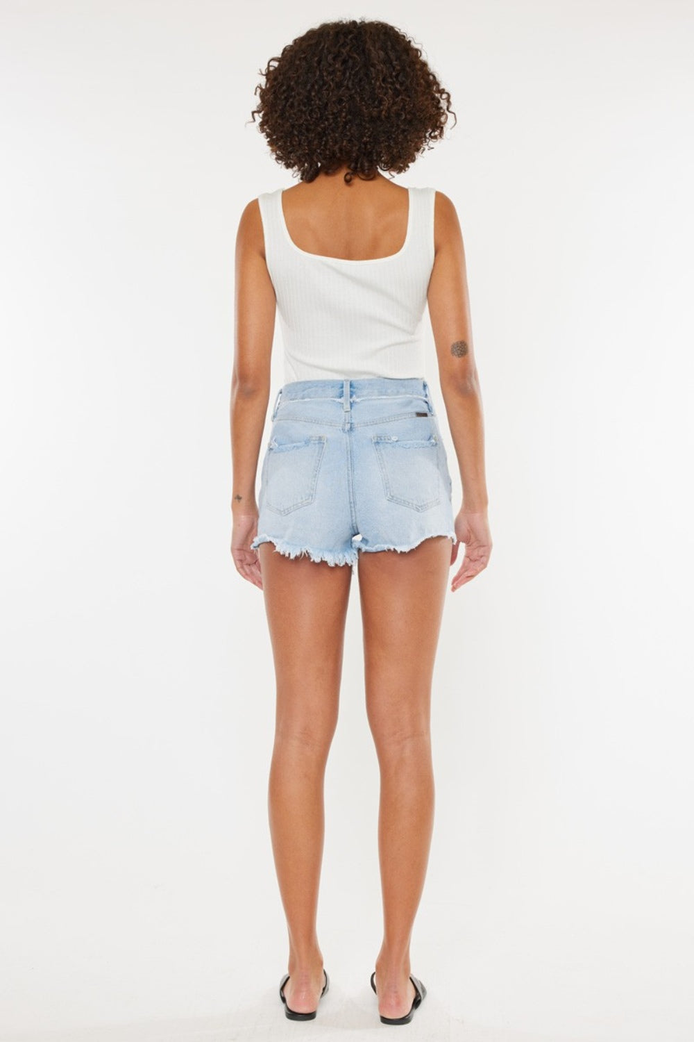 Kancan Distressed Button Fly Denim Shorts-Angel Casuals