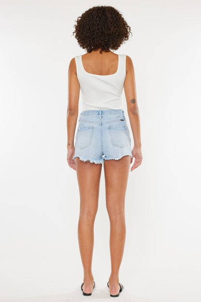 Kancan Distressed Button Fly Denim Shorts-Angel Casuals