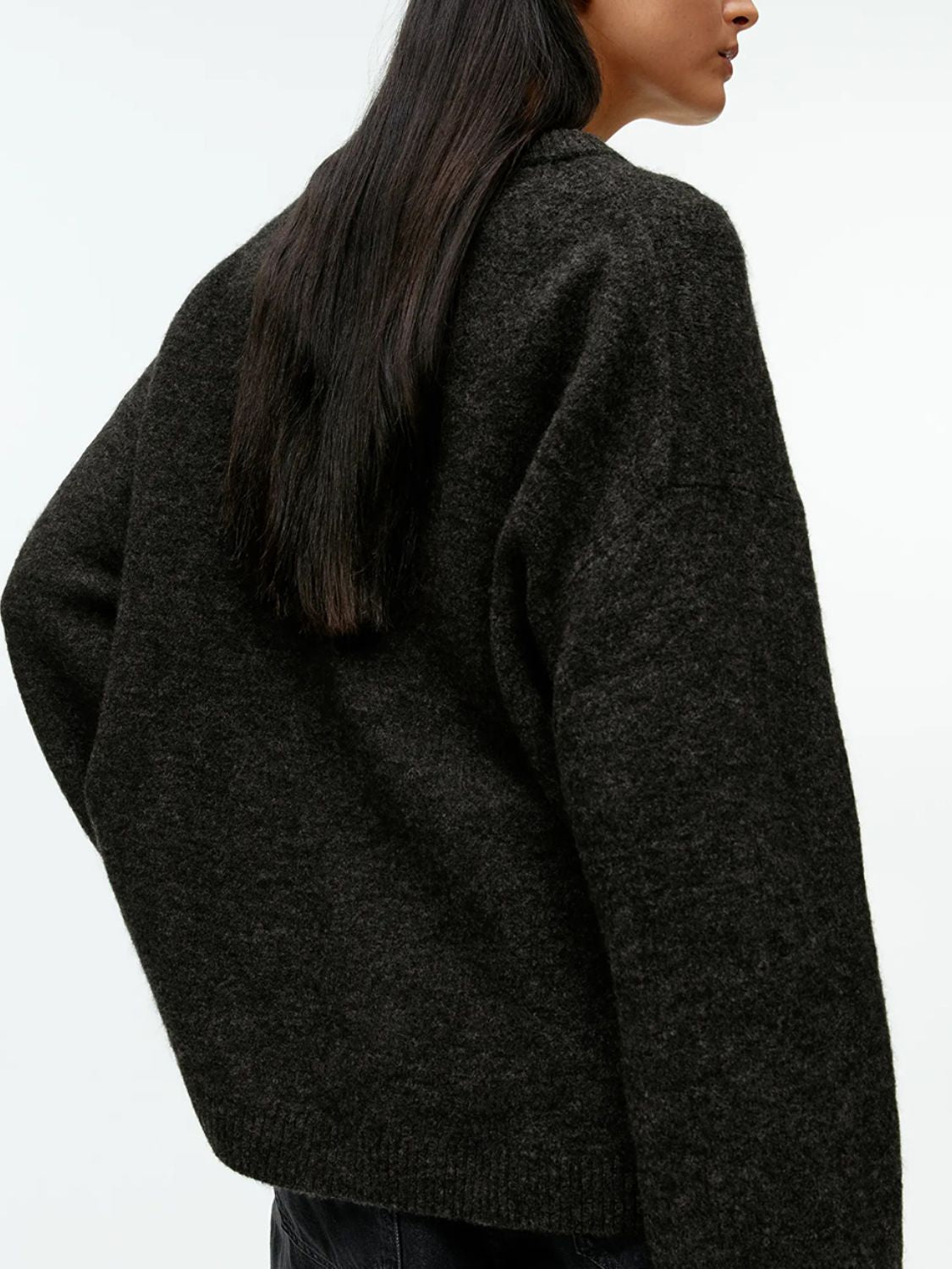 Round Neck Drop Shoulder Sweater-Angel Casuals