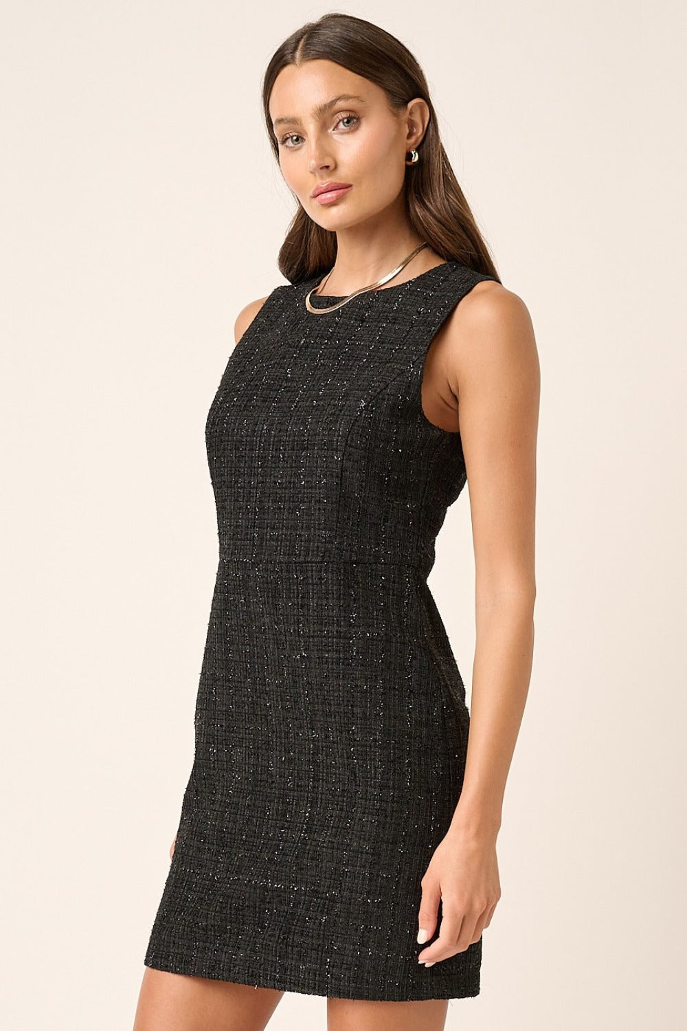 Mittoshop Tweed Sleeveless Mini Dress-Angel Casuals