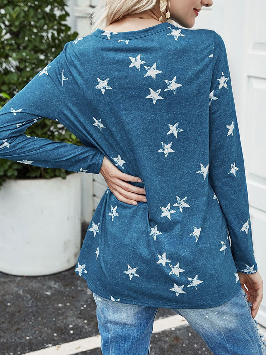 Cutout Round Neck Long Sleeve T-Shirt-Angel Casuals