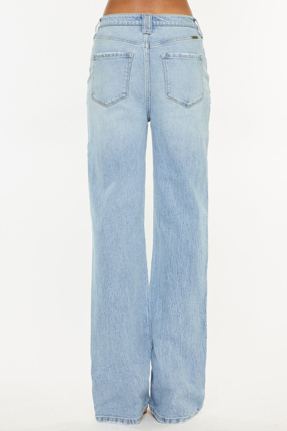 Kancan Distressed High Waist Straight Jeans-Angel Casuals