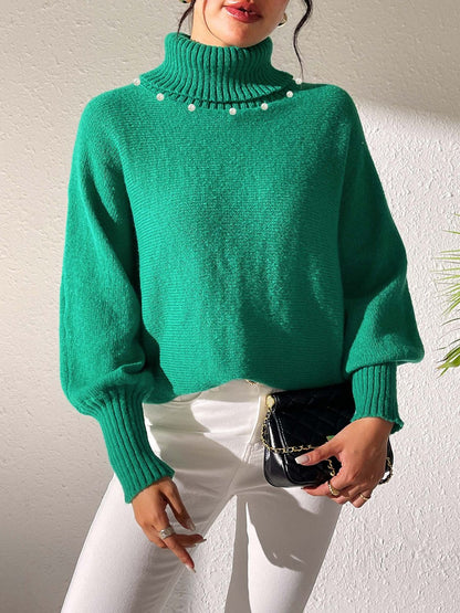 Turtleneck Long Sleeve Sweater-Angel Casuals