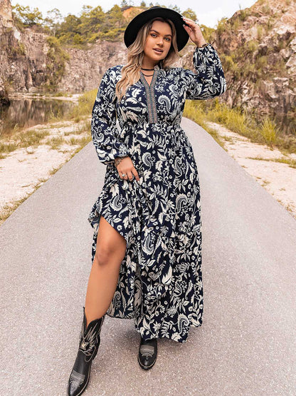 Plus Size Long Sleeve Maxi Dress-Angel Casuals