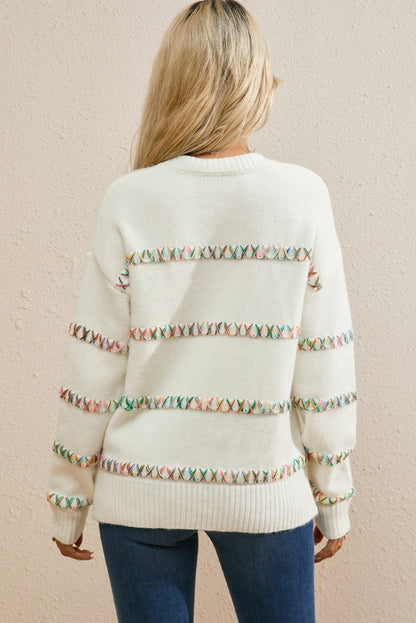 Round Neck Long Sleeve Sweater-Angel Casuals