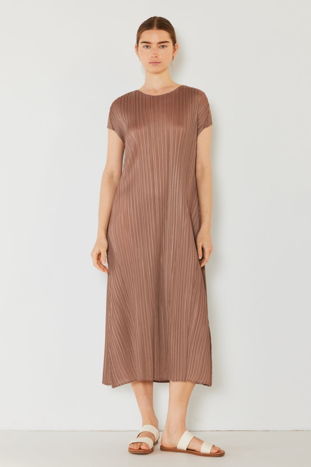 Marina West Swim Pleated Cap Sleeve A-Line Dress-Angel Casuals