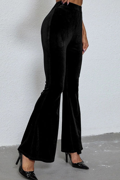 High Waist Flare Leg Pants-Angel Casuals