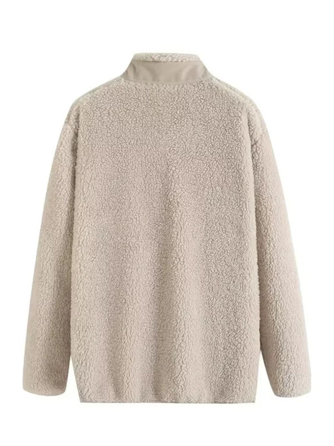 Zip Up Long Sleeve Plush Jacket-Angel Casuals