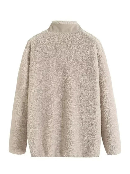 Zip Up Long Sleeve Plush Jacket-Angel Casuals