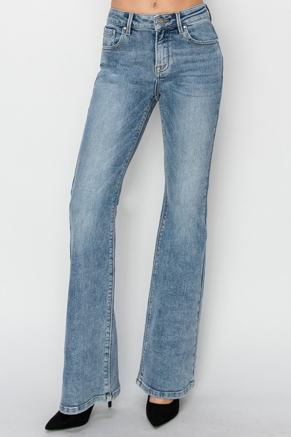 RISEN Full Size Mid Rise Bootcut Jeans-Angel Casuals