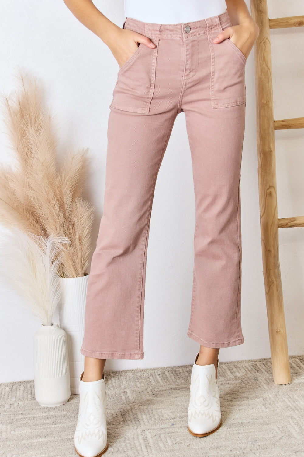 RISEN Full Size High Rise Ankle Flare Jeans-Angel Casuals