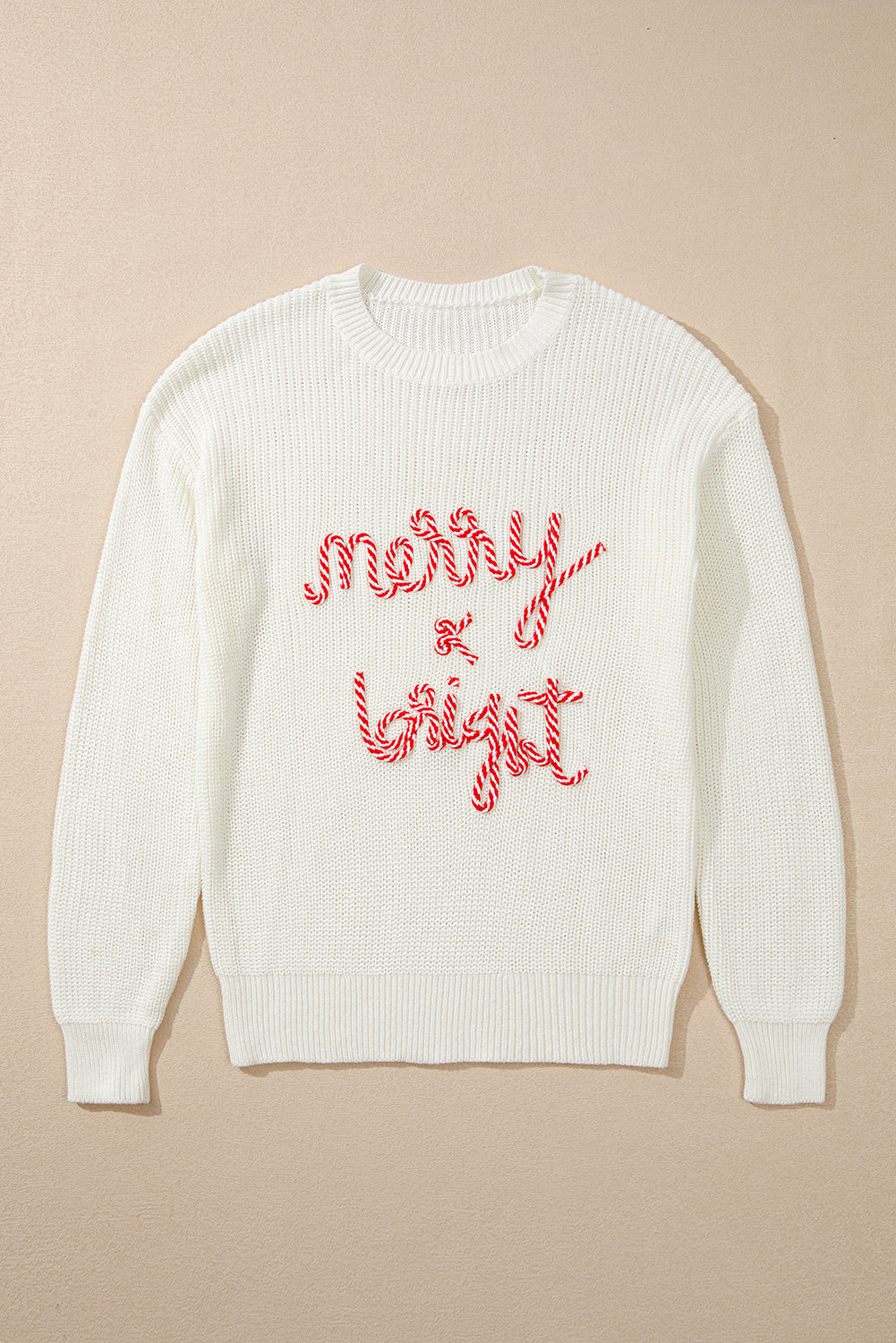 MERRY & BRIGHT Round Neck Sweater-Angel Casuals