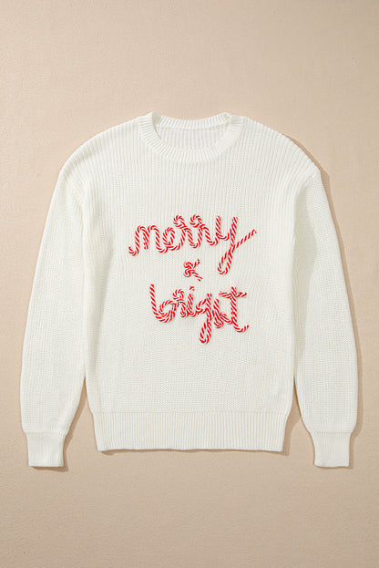 MERRY & BRIGHT Round Neck Sweater-Angel Casuals