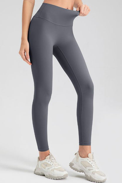 Wide Waistband Sport Leggings-Angel Casuals