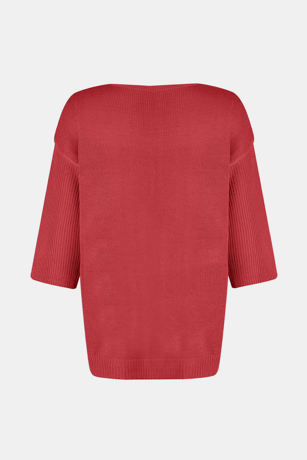 V-Neck Three-Quarter Sleeve Knit Top-Angel Casuals