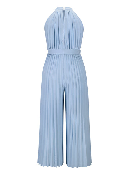 Cutout Tied Pleated Sleeveless Jumpsuit-Angel Casuals