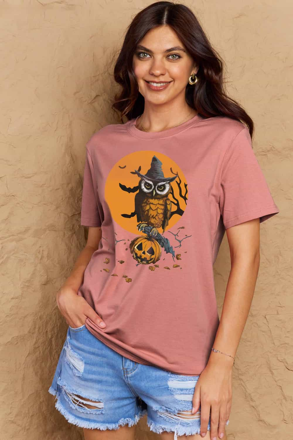 Simply Love Full Size Holloween Theme Graphic Cotton T-Shirt-Angel Casuals