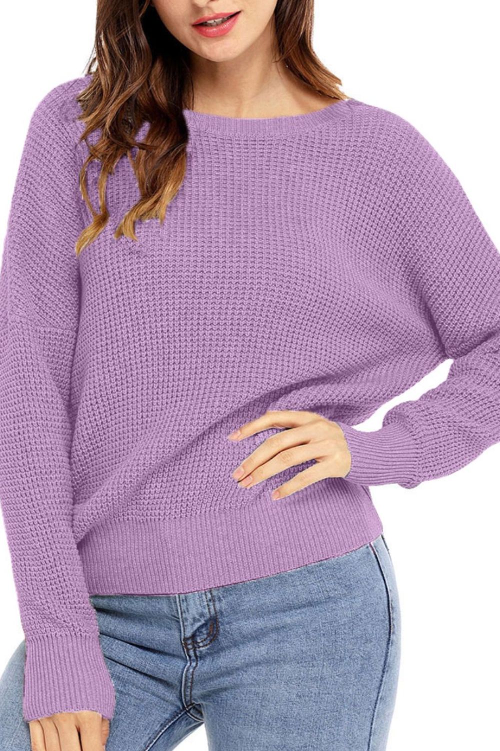 Crisscross Back Boat Neck Sweater-Angel Casuals