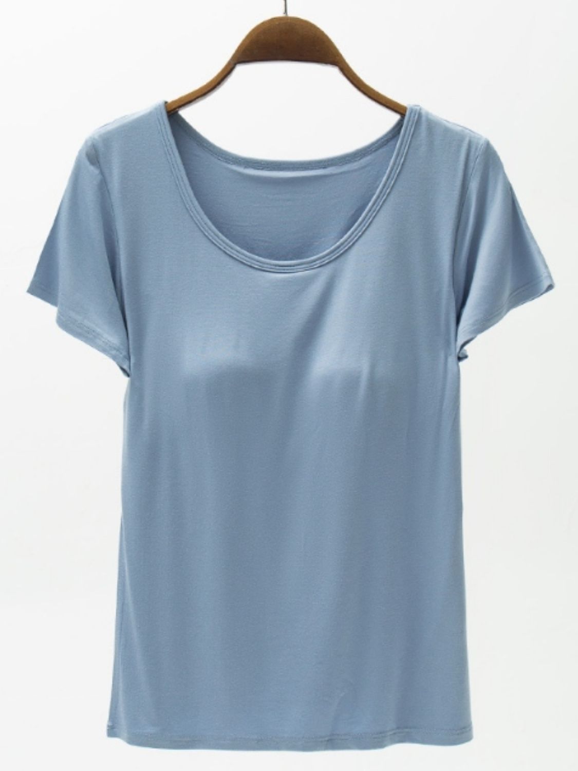 Round Neck Modal T-Shirt with Bra-Angel Casuals