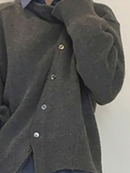 Dropped Shoulder Buttoned Cardigan-Angel Casuals