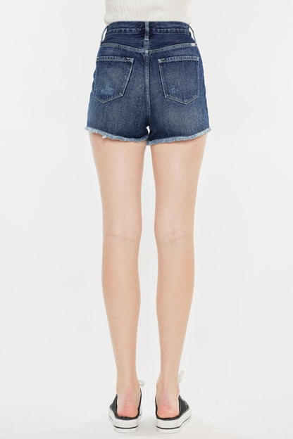 Kancan Raw Hem Button Fly Denim Shorts-Angel Casuals