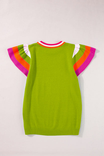 Color Block Round Neck Knit Top-Angel Casuals