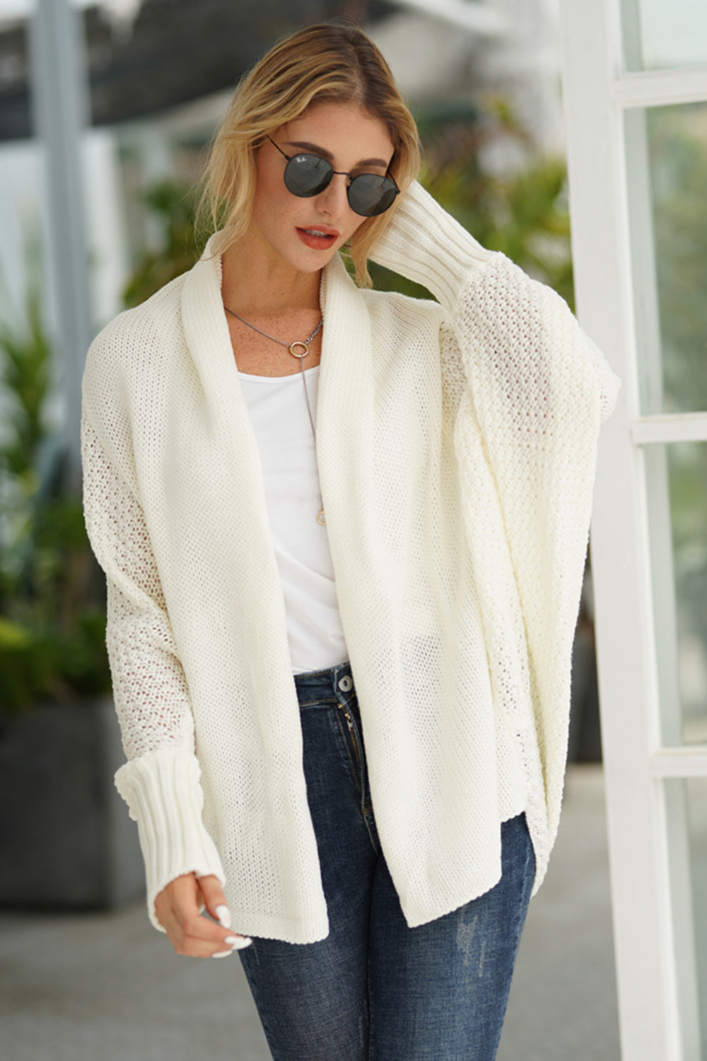 Open Front Batwing Sleeve Cardigan-Angel Casuals