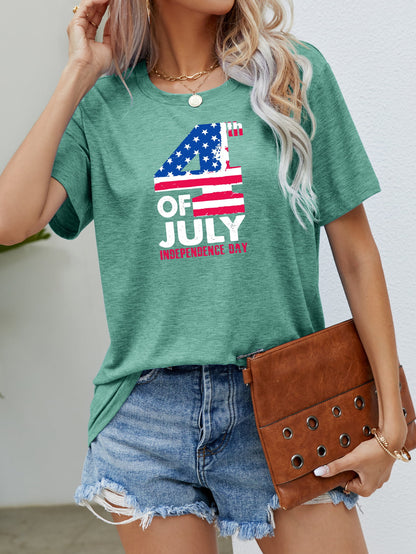 4th OF JULY INDEPENDENCE DAY Graphic Tee-Angel Casuals