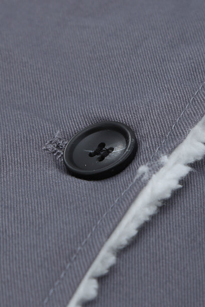 Pocketed Button Up Collared Neck Coat-Angel Casuals