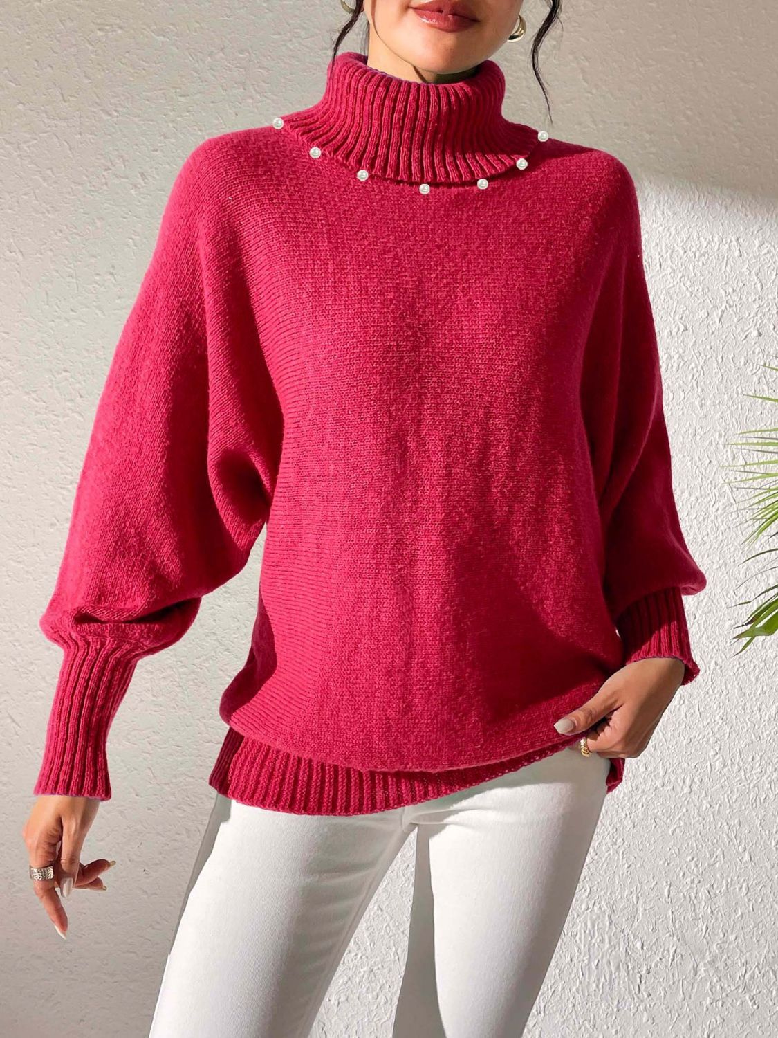 Turtleneck Long Sleeve Sweater-Angel Casuals