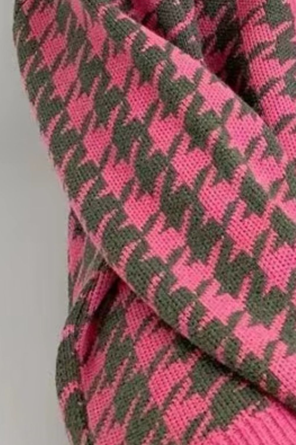 Houndstooth Button Up Long Sleeve Cardigan-Angel Casuals