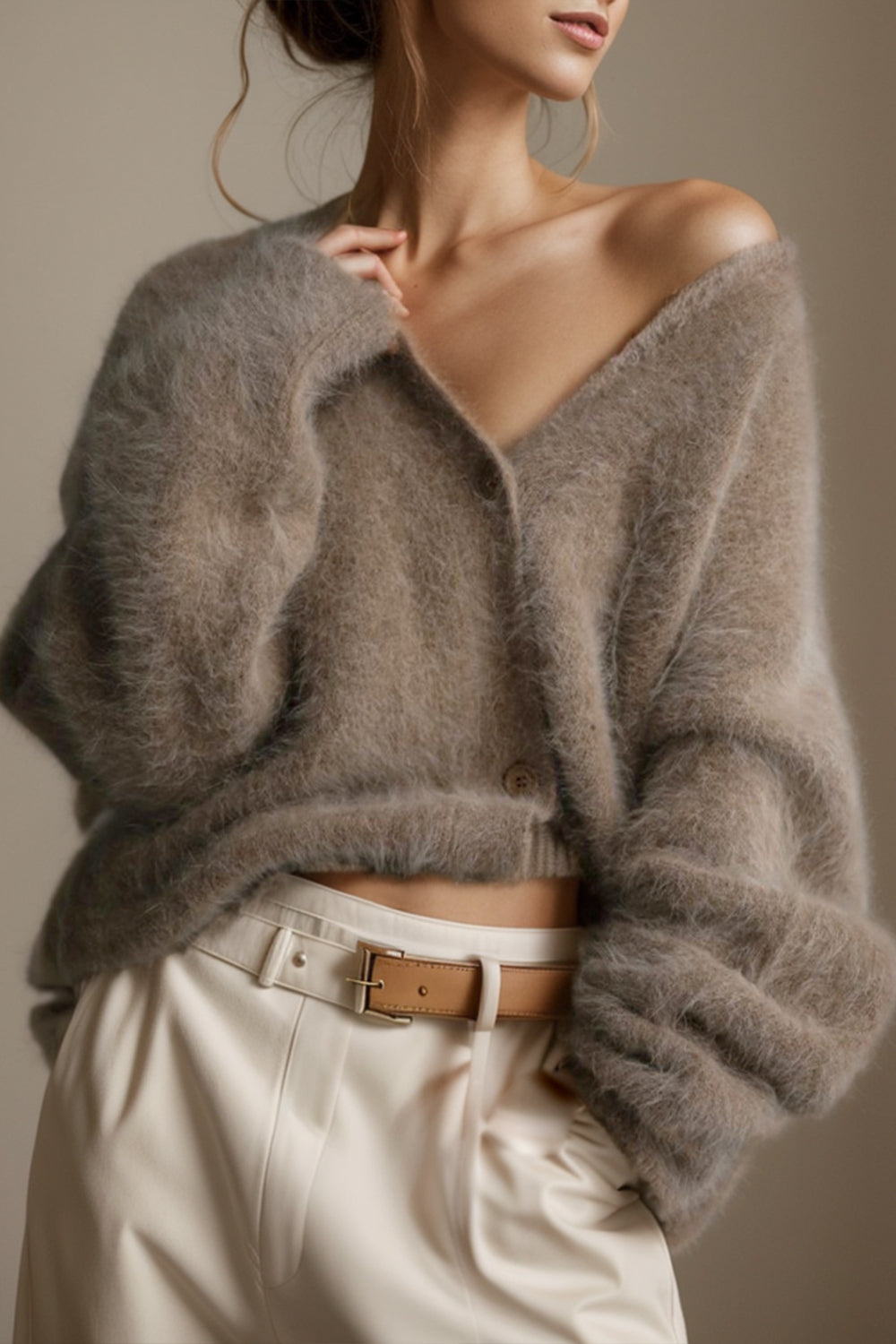 Button Up Dropped Shoulder Cardigan-Angel Casuals