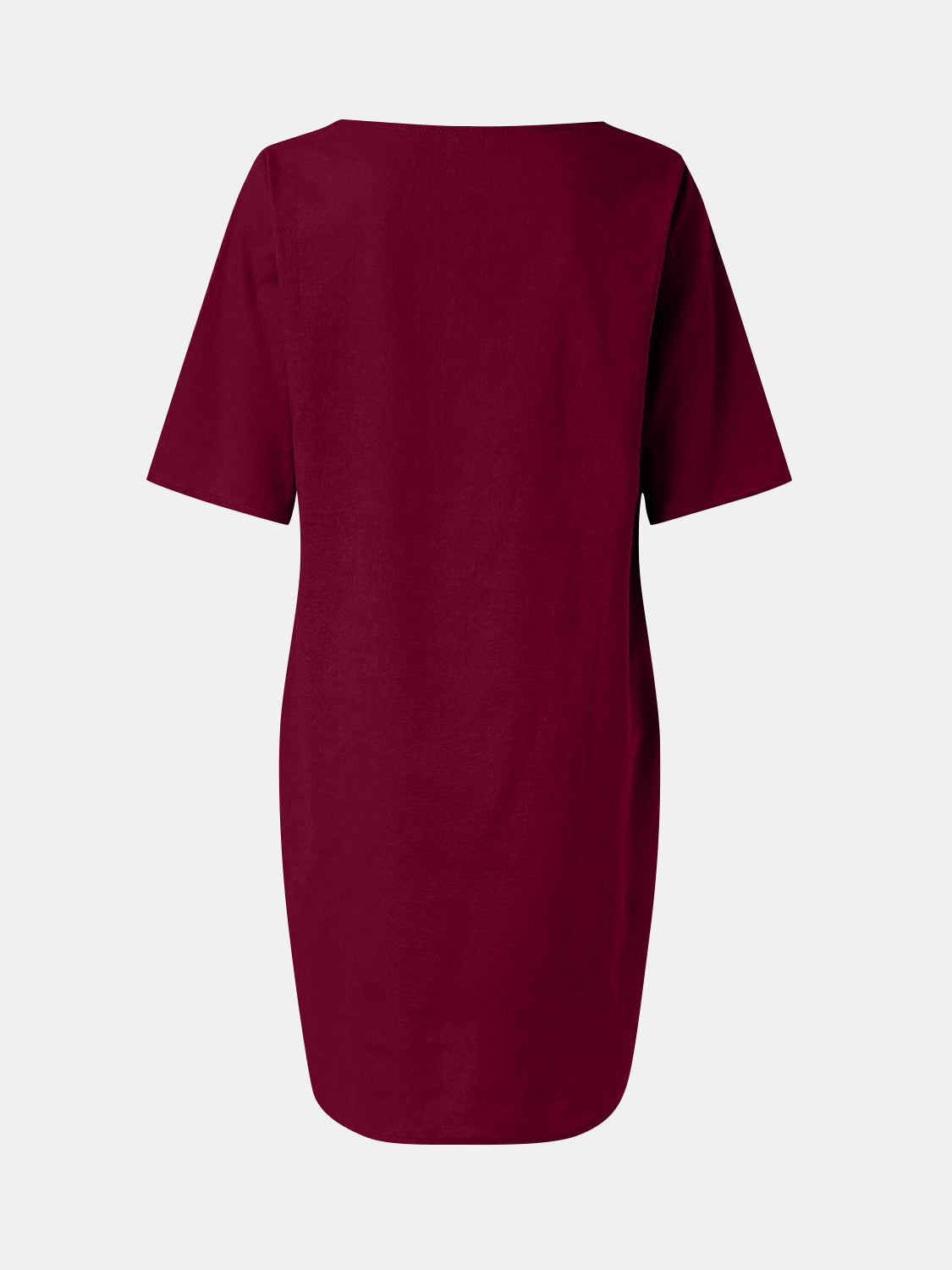 Full Size Round Neck Half Sleeve Dress with Pockets-Angel Casuals