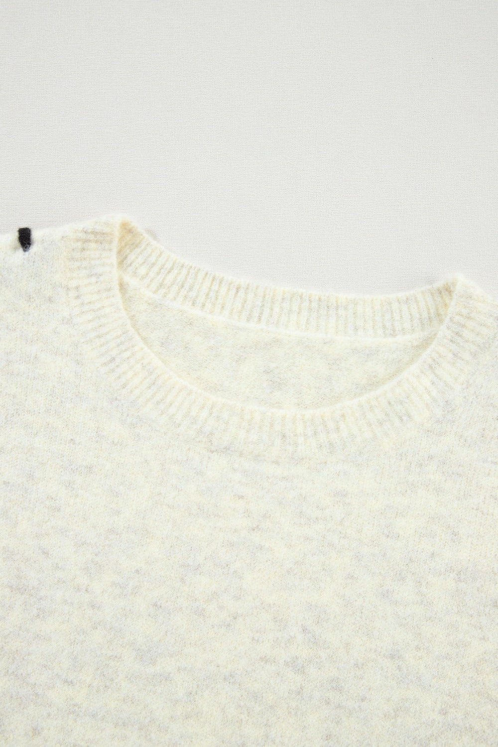 Contrast Stitch Detail Ribbed Trim Sweater-Angel Casuals